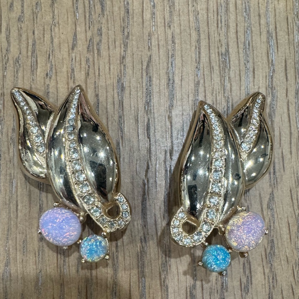 Givenchy Vintage Opal Gold and Multicolor Necklace and Earrings Set - Picture 3 of 4
